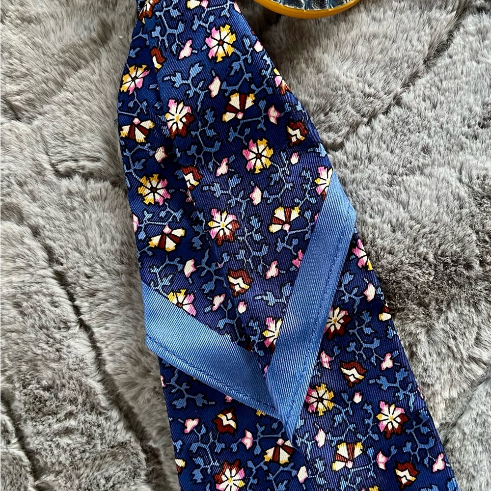 Tory Burch Blue Floral Scarf